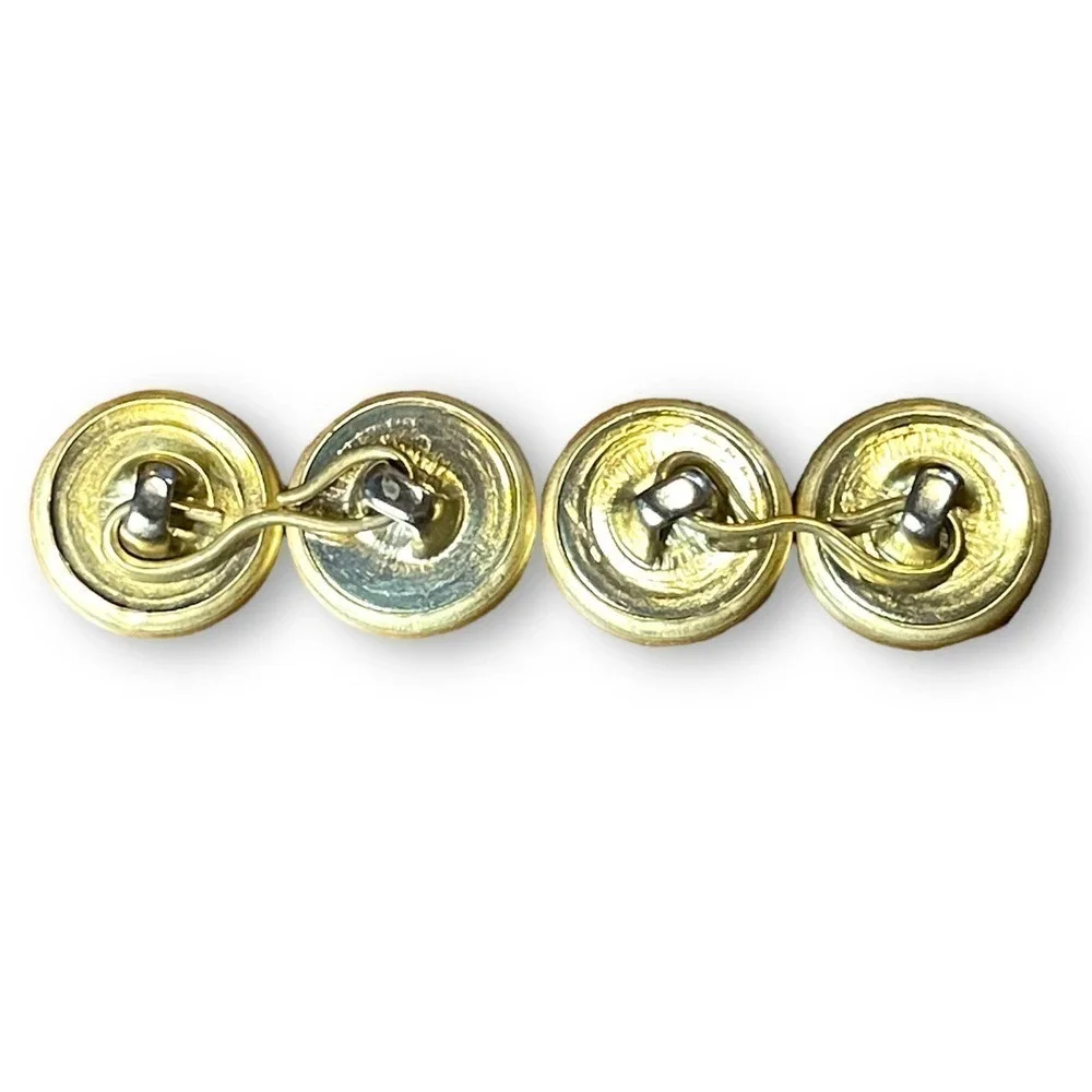 Vintage Military Gold Tone Eagle Crown Anchor Cufflinks French Cuff